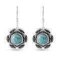 Artisan Crafted Blue Moon Turquoise Floral Earrings in Sterling Silver 4.00 ctw - Sticky add to cart bar