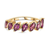 Orissa Rhodolite Garnet 2.13 ctw Fancy Ring in Vermeil Yellow Gold Over Sterling Silver (Size 9)