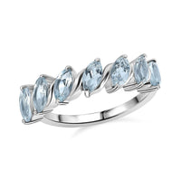 Sky Blue Topaz 2.00 ctw Ring in Rhodium Over Sterling Silver (Size 11.5)