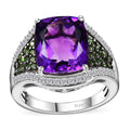 Premium Moroccan Amethyst and Multi Gemstone Ring in Platinum Over Sterling Silver (Size 10.0) 6.10 ctw - Sticky add to cart bar