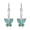Grandidierite Butterfly Lever Back Earrings in Platinum Over Sterling Silver 1.25 ctw - Sticky add to cart bar