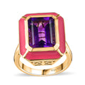 Moroccan Amethyst, Enameled Ring in Vermeil YG Over Sterling Silver (Size 10.0) 7.40 ctw - Sticky add to cart bar