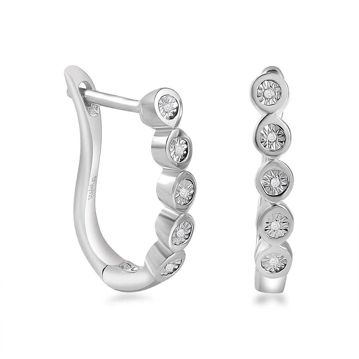 Diamond Accent Earrings in Platinum Over Sterling Silver