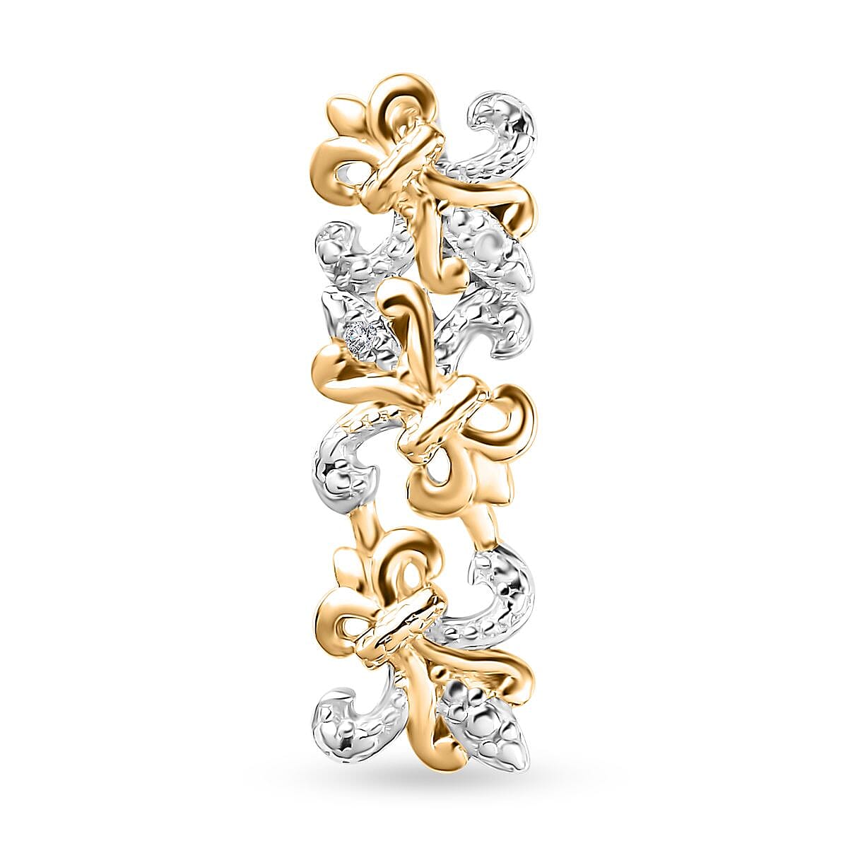 Diamond Accent Pendant in Vermeil YG and Platinum Over Sterling Silver