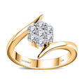 Luxoro 10K Yellow Gold Diamond (G-H, I3) Bypass Floral Ring (Size 6.0) 0.50 ctw - Sticky add to cart bar