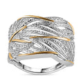 Diamond Accent Ring in Vermeil YG and Platinum Over Sterling Silver (Size 6) - Sticky add to cart bar
