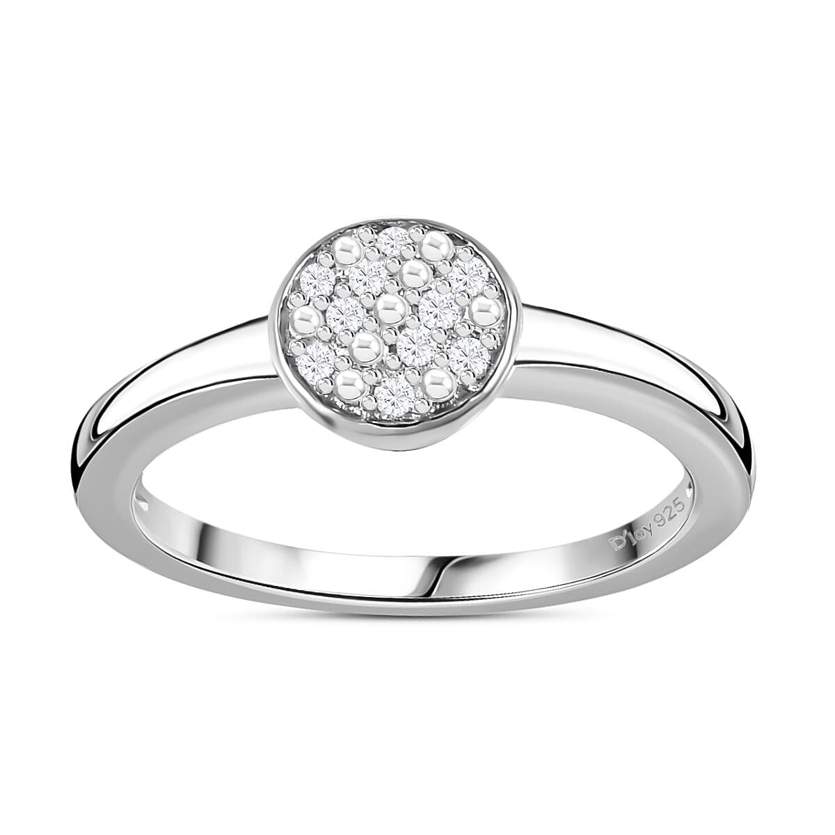 Diamond Ring in Vermeil RG Over Sterling Silver (Size 6.0) 0.06 ctw