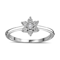 Diamond Accent Star Ring in Platinum Over Sterling Silver (Size 9.0)