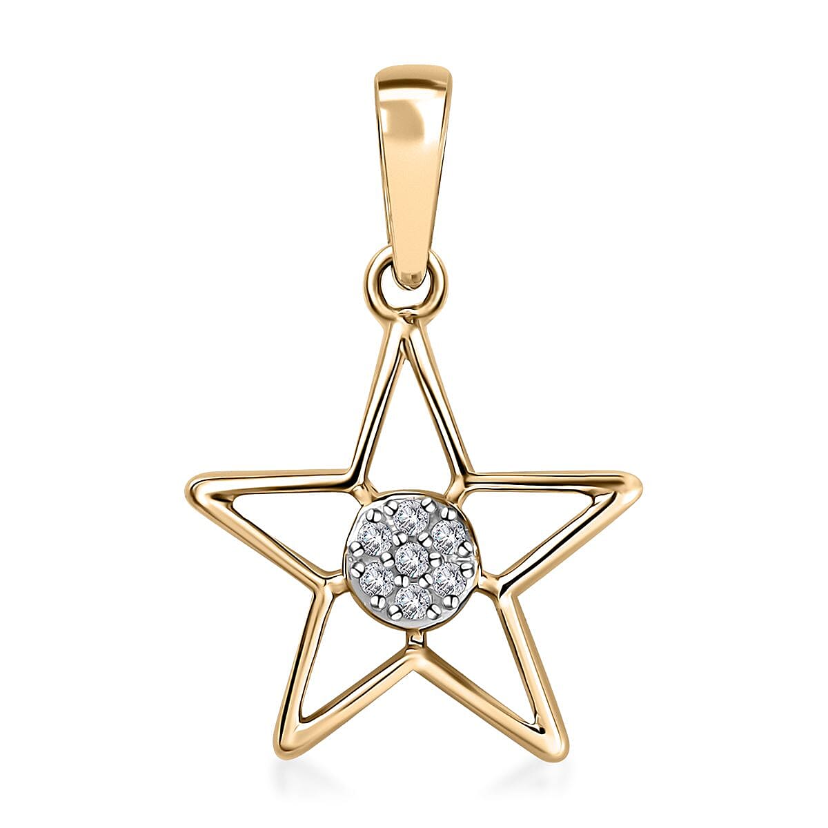Luxoro 10K Yellow Gold G-H I3 Diamond Accent Star Pendant