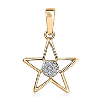 Luxoro 10K Yellow Gold G-H I3 Diamond Accent Star Pendant