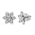 Diamond Accent Starfloral Stud Earrings in Platinum Over Sterling Silver - Sticky add to cart bar