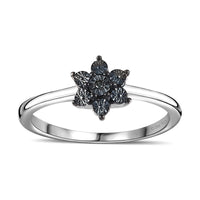 Blue Diamond (IR) Accent Star Ring in Sterling Silver (Size 7.0)