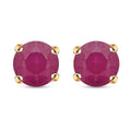 Certified & Appraised Luxoro 10K Yellow Gold AAA Montepuez Ruby Solitaire Stud Earrings 1.50 ctw - Sticky add to cart bar