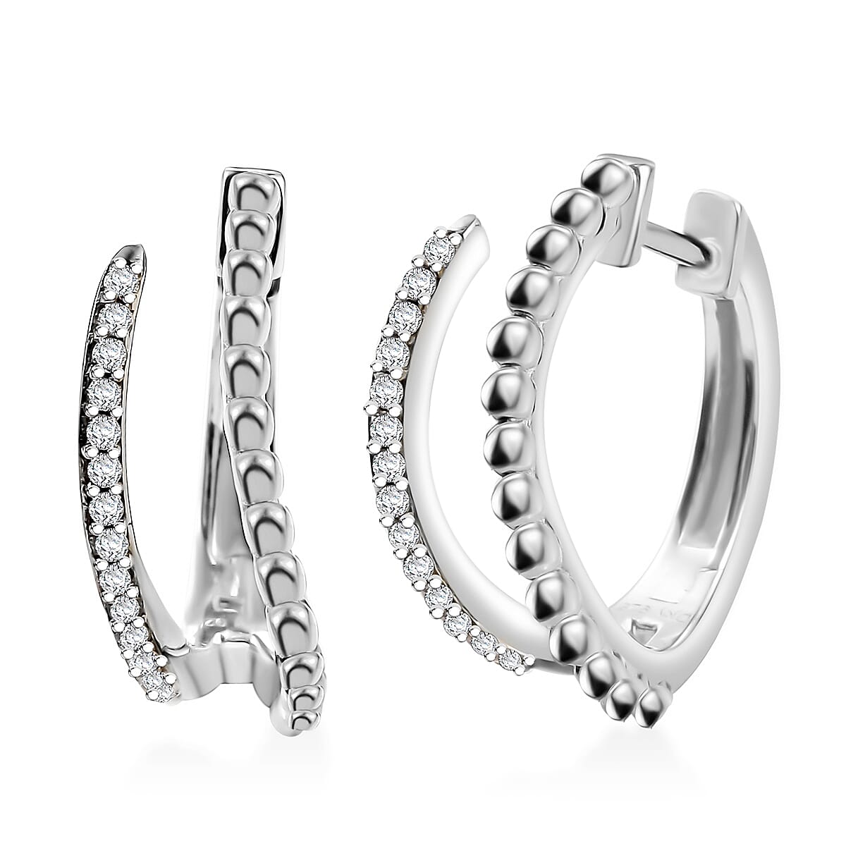 Moissanite Earrings in Platinum Over Sterling Silver 0.30 ctw