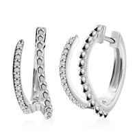 Moissanite Earrings in Platinum Over Sterling Silver 0.30 ctw