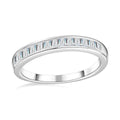 Diamond Half Eternity Band Ring in Platinum Over Sterling Silver (Size 6) 0.25 ctw - Sticky add to cart bar