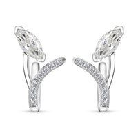 Moissanite Earrings in Platinum Over Sterling Silver 1.25 ctw