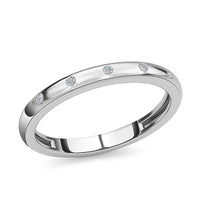 Diamond Accent Ring in Platinum Over Sterling Silver (Size 6) 0.05 ctw