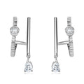 Moissanite Earrings in Platinum Over Sterling Silver 2.50 ctw - Sticky add to cart bar
