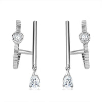 Moissanite Earrings in Platinum Over Sterling Silver 2.50 ctw