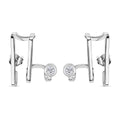 Moissanite 0.50 ctw Earrings in Platinum Over Sterling Silver - Sticky add to cart bar