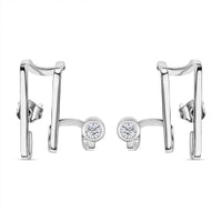 Moissanite 0.50 ctw Earrings in Platinum Over Sterling Silver