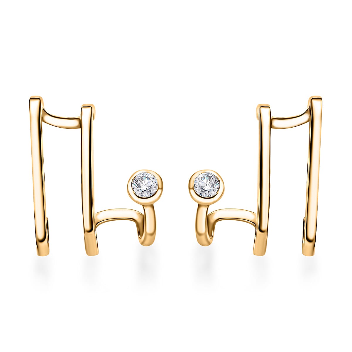 Moissanite 2.00 ctw Fancy Earrings in Vermeil Yellow Gold Over Sterling Silver