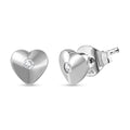 Diamond Accent Heart Stud Earrings in Platinum Over Sterling Silver - Sticky add to cart bar