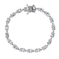 Blue Topaz Bracelet in Platinum Over Sterling Silver (6.50 In) 9.90 ctw