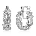 Diamond Accent Hoop Earrings in Platinum Over Sterling Silver - Sticky add to cart bar