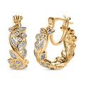 Diamond Accent Hoop Earrings in Vermeil Yellow Gold Over Sterling Silver - Sticky add to cart bar