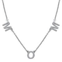 Moissanite MOM Necklace (18 Inches) in Platinum Over Sterling Silver 0.55 ctw