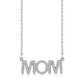 Mother's Day Gift Moissanite MOM Necklace (18 Inches) in Platinum Over Sterling Silver 0.60 ctw - Sticky add to cart bar