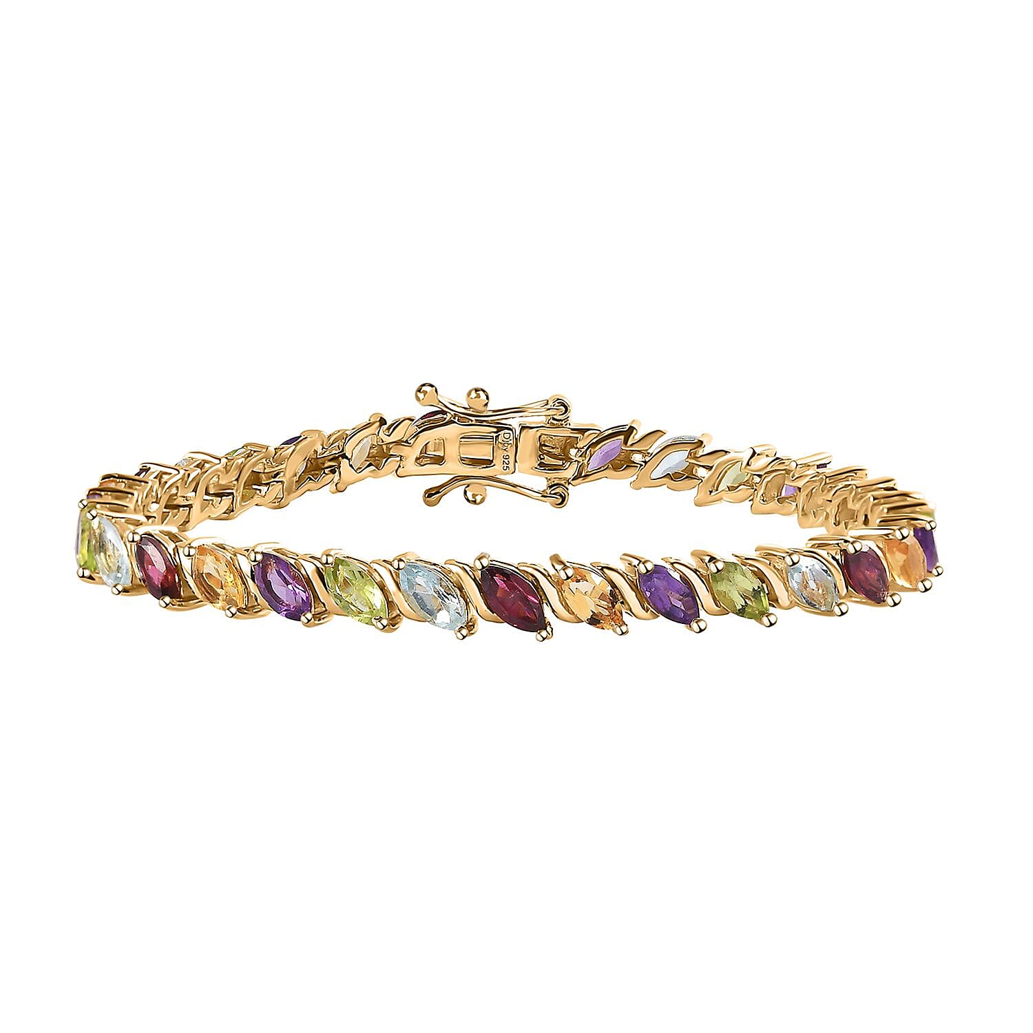 Premium African Amethyst Tennis Bracelet in Vermeil YG Over Sterling Silver (6.50 In) 7.25 ctw