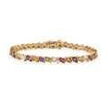 Multi Gemstone Tennis Bracelet in Vermeil Yellow Gold Over Sterling Silver (8.00 In) 9.50 ctw - Sticky add to cart bar