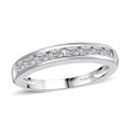 Moissanite Half Eternity Band Ring in Platinum Over Sterling Silver (Size 10.0) 0.50 ctw - Sticky add to cart bar