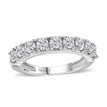 Moissanite Half Eternity Band Ring in Platinum Over Sterling Silver (Size 10.0) 1.00 ctw - Sticky add to cart bar
