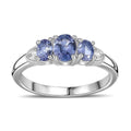 Tanzanite and Moissanite Ring in Platinum Over Sterling Silver (Size 10.0) 0.65 ctw - Sticky add to cart bar