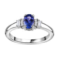 AAA Tanzanite, White Zircon Ring in Platinum Over Sterling Silver (Size 10.0) 0.60 ctw - Sticky add to cart bar