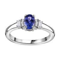 AAA Tanzanite, White Zircon Ring in Platinum Over Sterling Silver (Size 10.0) 0.60 ctw