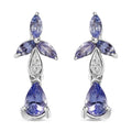 Tanzanite Dangle Earrings in Platinum Over Sterling Silver 1.35 ctw - Sticky add to cart bar