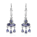 Tanzanite Chandelier Earrings in Platinum Over Sterling Silver 2.00 ctw - Sticky add to cart bar