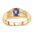 anite and White Zircon Men's Ring in Vermeil Yellow Gold Over Sterling Silver (Size 10.0) 0.80 ctw - Sticky add to cart bar