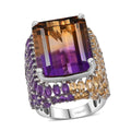AAA Anahi Ametrine, Multi Gemstone Ring in Platinum Over Sterling Silver (Size 10.0) (Del. in 10-12 Days) 38.75 ctw - Sticky add to cart bar