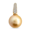 Certified & Appraised Iliana 18K Yellow Gold AAA South Sea Golden Pearl and G-H SI Diamond Pendant without Chain 0.11 ctw - Sticky add to cart bar