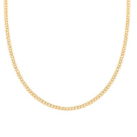 Italian 14K YG Over Sterling Silver Flat Curb Necklace (22 Inches) (10 g)