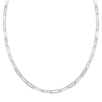 Paperclip Chain Necklace in Sterling Silver 20 Inches 10.50 Grams
