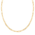 14K Yellow Gold Over Sterling Silver Paperclip Chain Necklace 20 Inches 10.50 Grams - Sticky add to cart bar