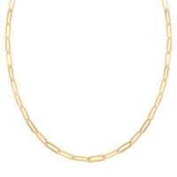 14K Yellow Gold Over Sterling Silver Paperclip Chain Necklace 20 Inches 10.50 Grams
