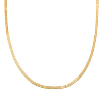 Herringbone Chain Necklace in 14K Yellow Gold Over Sterling Silver 20 Inches 6.50 Grams